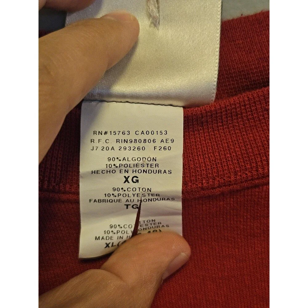 Vintage Hanes Ultimate Cotton Red XL Crewneck Sweatshirt Heavyweight Blank